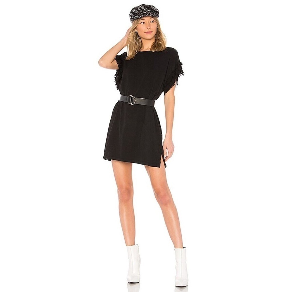 Current/Elliott | The Recrafted Ruffle Black Dress size 1 Small E49